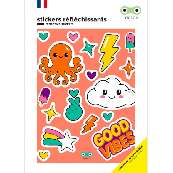 Stickers réflechissants pour vélo "Good Vibes"