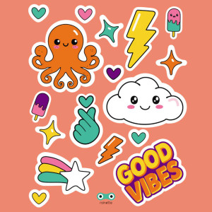 Stickers réflechissants pour vélo et accessoires "Good Vibes" Rainette