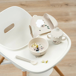 Coffret repas bébé anti-dérapant en silicone "Foodie Tiny Farm" Done by Deer