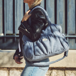 Sac à langer Comme un bonbon en double gaze de coton "Wavy Gris" Bebel