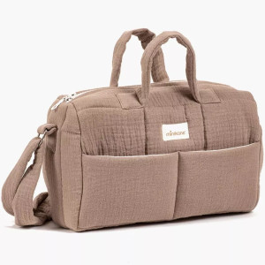 Sac à langer en gaze de coton Angel "Moka" pour poupon Gordis Minikane