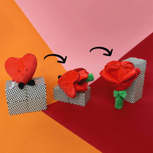 Peluche Flipetz "I Heart You Coeur/Fleur"