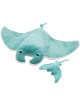 Peluche Ptipotos Raie Manta Maman + Bébé "Aqua"