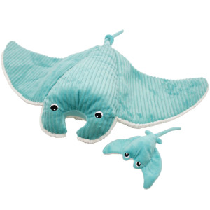 Peluche Ptipotos Raie Manta Maman + Bébé "Aqua" Deglingos