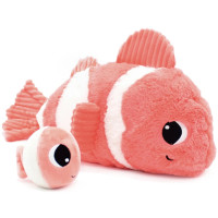 Peluche Ptipotos Poisson Clown Maman + Bébé "Corail" (38 cm)