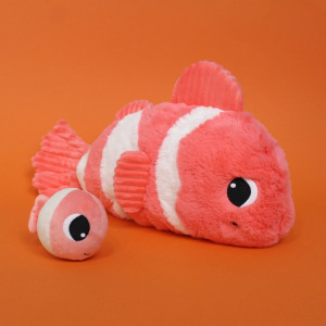 Peluche Ptipotos Poisson Clown Maman + Bébé "Corail"