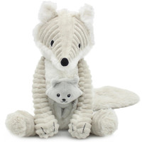 Peluche Ptipotos Renard Arctique Maman + Bébé "Blanc" (37 cm)