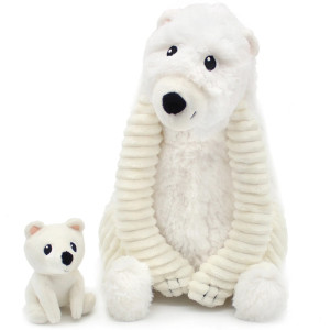 Peluche Ptipotos Ours Polaire + Bébé "Blanc"