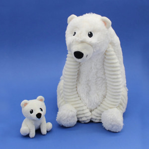 Peluche Ptipotos Ours Polaire + Bébé "Blanc"