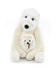 Peluche Ptipotos Ours Polaire Maman + Bébé "Blanc" (37 cm)