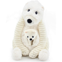 Peluche Ptipotos Ours Polaire Maman + Bébé "Blanc" (37 cm)