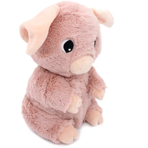 Peluche Ptipotos Cochon + Bébé "Rose" Déglingos