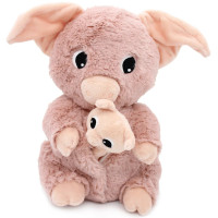 Peluche Ptipotos Cochon Maman + Bébé "Rose"