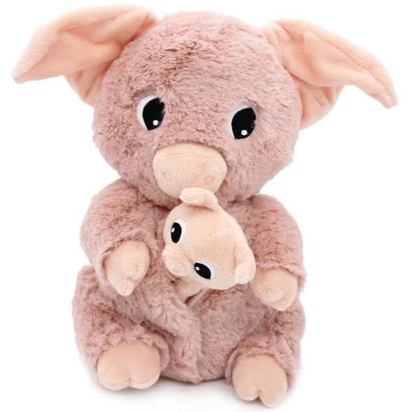 Peluche Ptipotos Cochon Maman + Bébé "Rose"