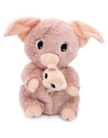 Peluche Ptipotos Cochon Maman + Bébé "Rose"