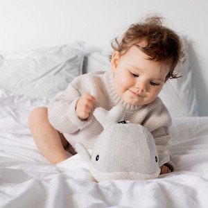Peluche apaisante musicale Baby Conforter Baleine Moby "Gris" USB