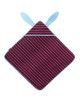 Cape de bain bébé en coton "Lapin Bordeaux" (0-3 ans)