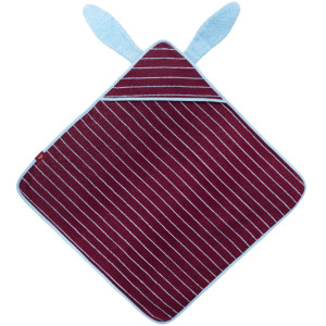 Cape de bain en coton "Lapin Bordeaux" (0-2 ans) Quut
