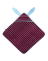 Cape de bain en coton "Lapin Bordeaux" (0-2 ans) Quut