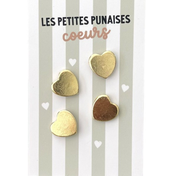 Punaises Coeurs dorés (x4)