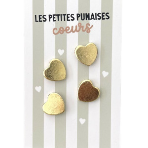 Punaises Coeurs dorés (x4) Les Petites Dates