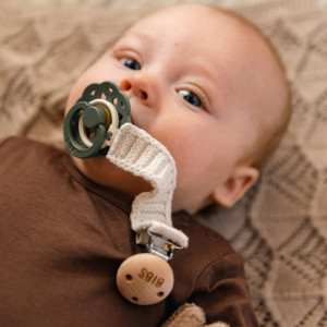 Attache sucette en Tricot coton bio "Nuage" Bibs