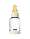 Biberon Bibs 120ml en verre ultra-résistant avec tétine en latex Débit Lent "Ivoire"