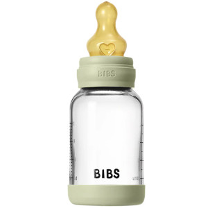 Biberon Bibs 120ml en verre ultra-résistant avec tétine en latex Débit Lent "Vert Sauge"