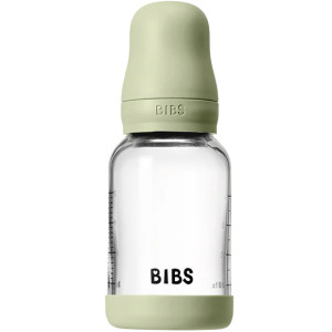 Biberon Bibs 120ml en verre ultra-résistant avec tétine en latex Débit Lent "Vert Sauge"