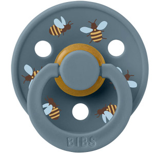 Tétine Bibs ronde en caoutchouc naturel (0-6 mois) STUDIO "Bumblebee Friends Petrol"