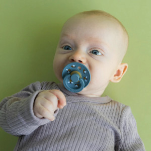 Tétine Bibs ronde en caoutchouc naturel (0-6 mois) STUDIO "Bumblebee Friends Petrol"
