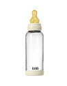 Biberon Bibs 240 ml en verre ultra-résistant avec tétine en latex Débit Medium "Ivoire"