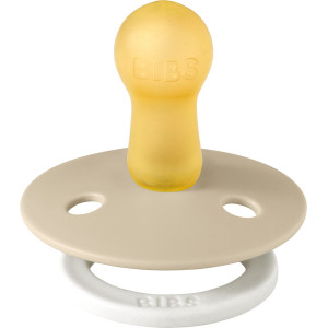 Tétine BIBS ronde en caoutchouc naturel (0-6 mois) Phosphorescent "Vanille"