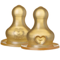 Tétines de biberon BIBS en latex "Débit Lent" (x2)