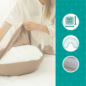 Coussin de maternité / allaitement Big Flopsy en Jersey " Argile chiné" Beaba