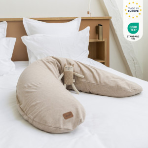 Coussin de maternité / allaitement Big Flopsy en Jersey " Argile chiné" Beaba