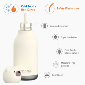Gourde en inox isotherme (460 ml) "Ours Blanc" Asobu