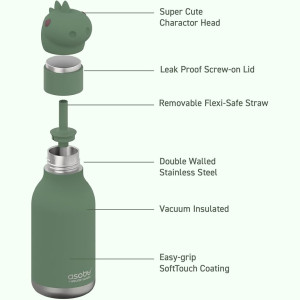 Gourde en inox isotherme (460 ml) Bestie "Dinosaure" Asobu