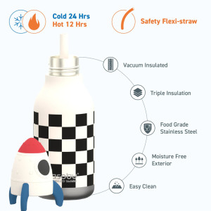 Gourde en inox isotherme (460 ml) Bestie "Fusée" Asobu