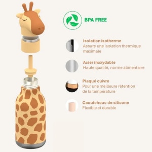 Gourde en inox isotherme (460 ml) Bestie "Girafe" Asobu