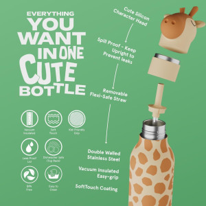Gourde en inox isotherme (460 ml) Bestie "Girafe" Asobu