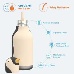 Gourde en inox isotherme (460 ml) Bestie "Pingouin" Asobu