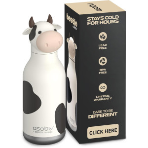 Gourde en inox isotherme (460 ml) Bestie "Vache" Asobu