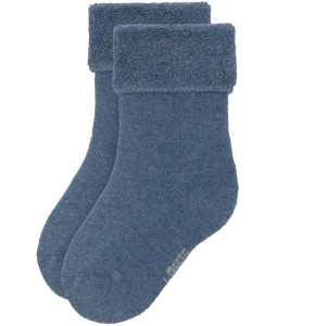 Chaussettes bébé Naissance en coton bio bouclette "Bleu" (x3)