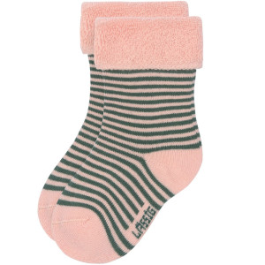 Chaussettes bébé Naissance en coton bio bouclette "Cerise Pêche" (x3)