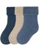 Chaussettes bébé (4-12 mois) en coton bio bouclette "Bleu" (x3)