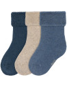 Chaussettes bébé (4-12 mois) en coton bio bouclette "Bleu" (x3)