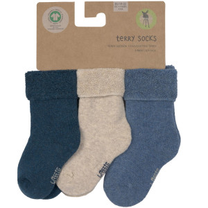 Chaussettes bébé (4-12 mois) en coton bio bouclette "Gris" Lassig