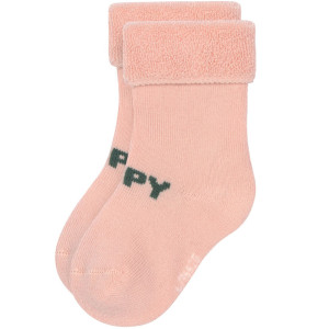 Chaussettes bébé (4-12 mois) en coton bio bouclette "Cerise Pêche" Lassig
