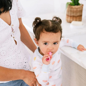 Brossette à dents bébé en silicone Rose le Cochon (1-4 ans) The Brushies
